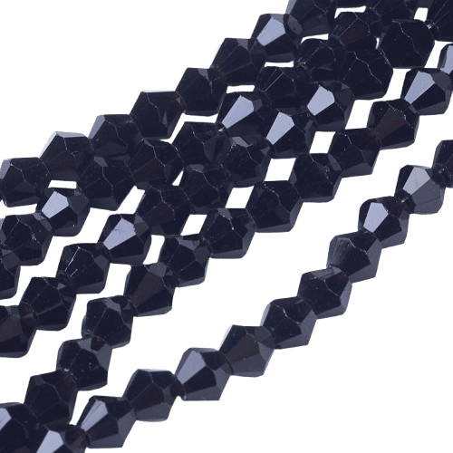 4mm Black Bicone Beads