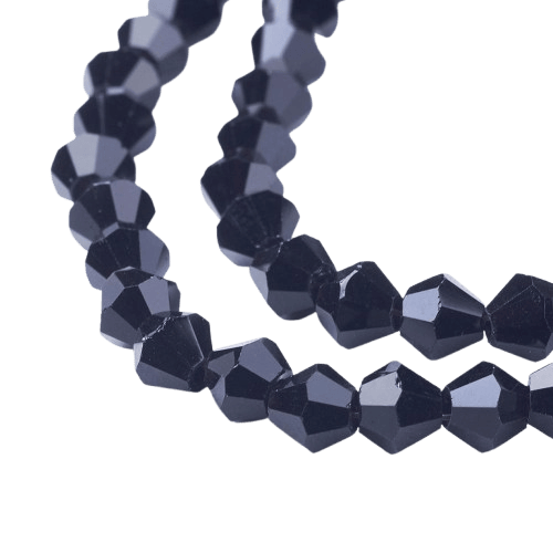 4mm Black Bicone Beads