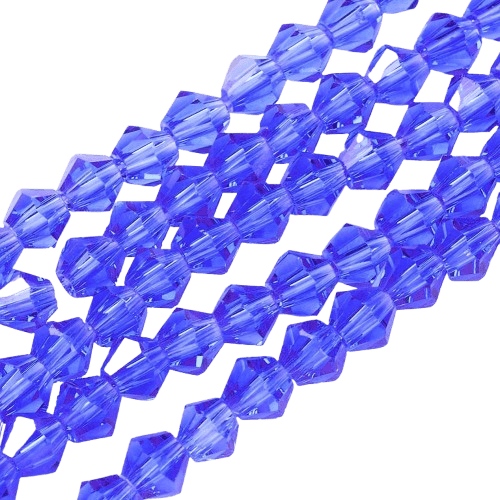 4mm Blue Bicone Beads