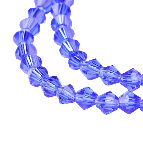 4mm Blue Bicone Beads