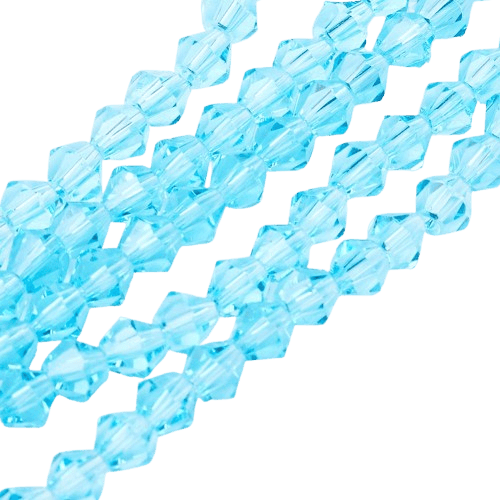 4mm Light Blue Bicone Beads