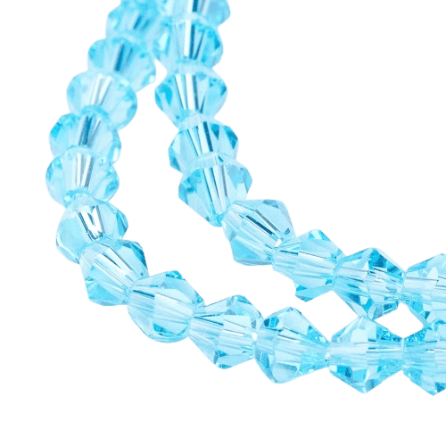 6mm Light Blue Bicone Beads