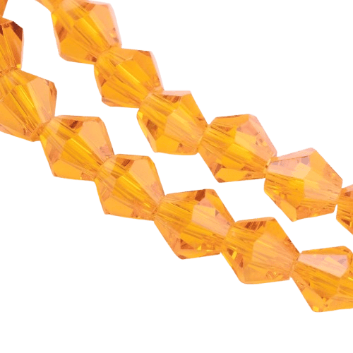 4mm Orange Bicone Beads