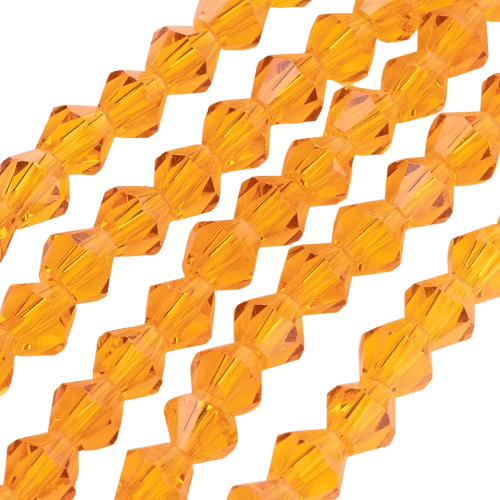 4mm Orange Bicone Beads