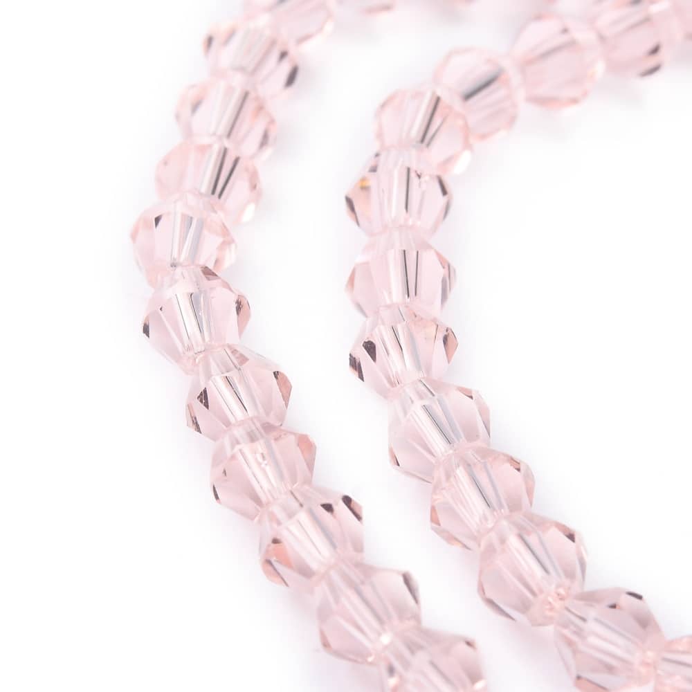 4mm Pink Bicone Beads