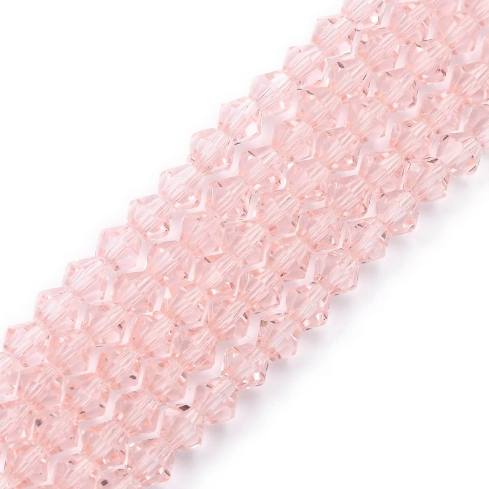 4mm Pink Bicone Beads