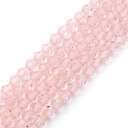 4mm Pink Bicone Beads