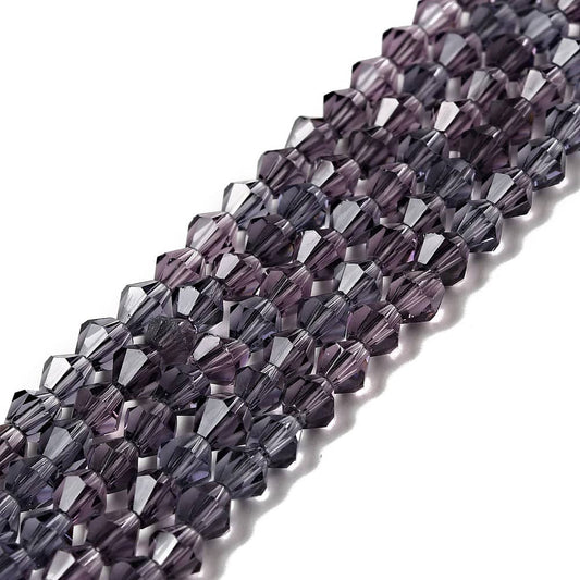 4mm Purple Bicone Beads