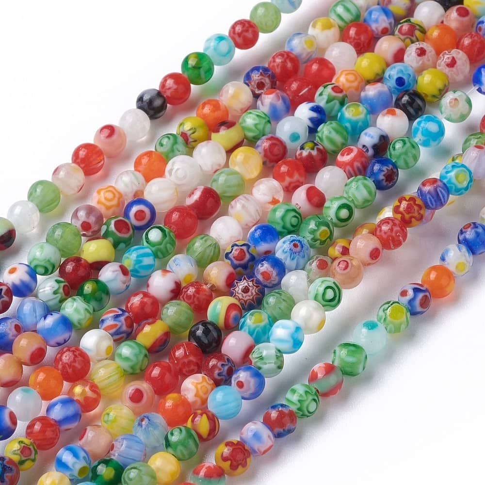 4mm Millefiori Glass Beads