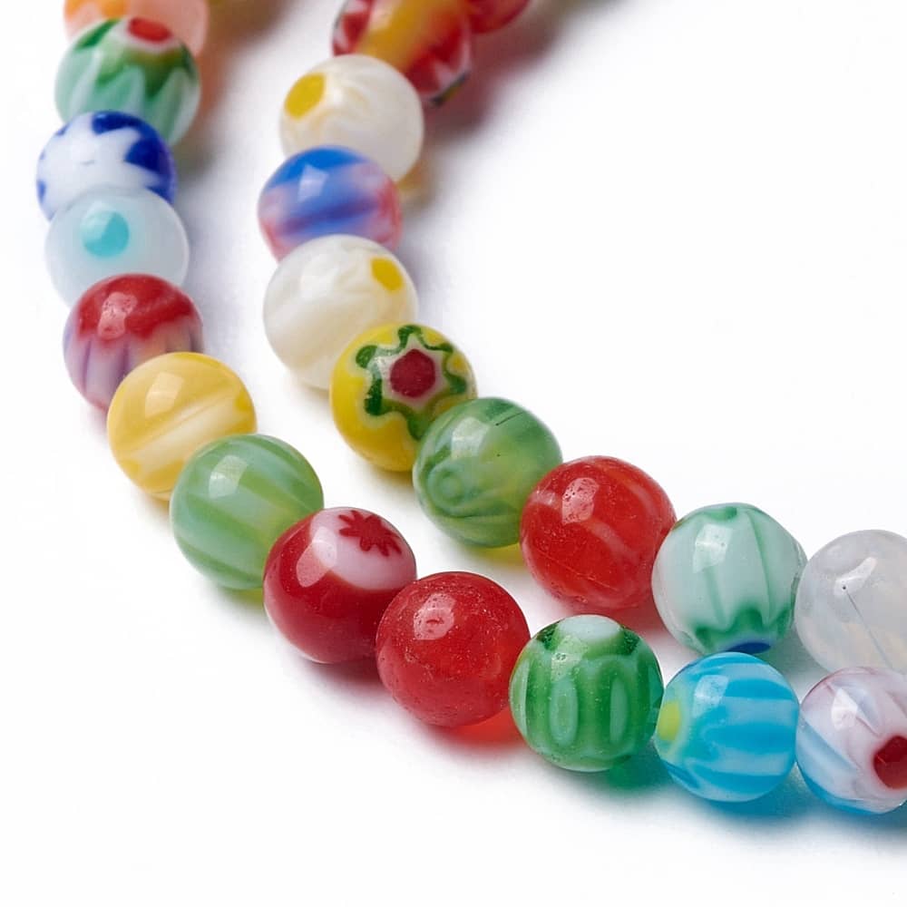 4mm Millefiori Glass Beads