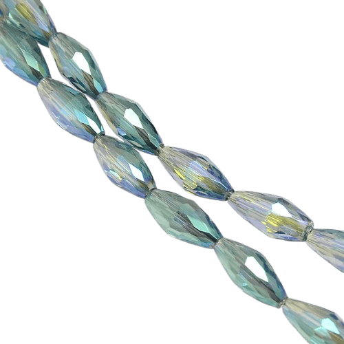 Dark Cyan Glass Rice Beads