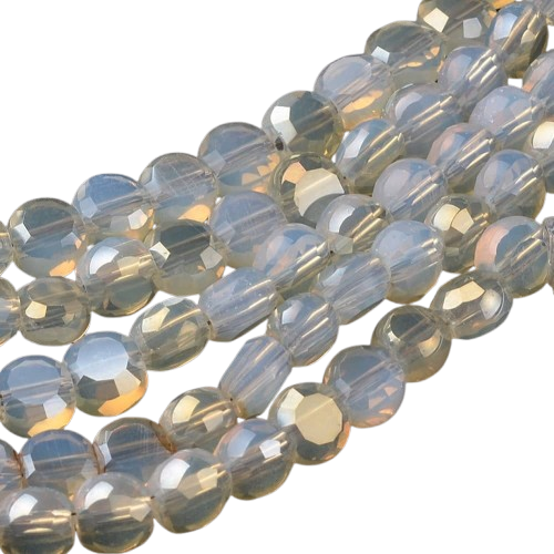 6mm Glass Rainbow AB Coin Beads