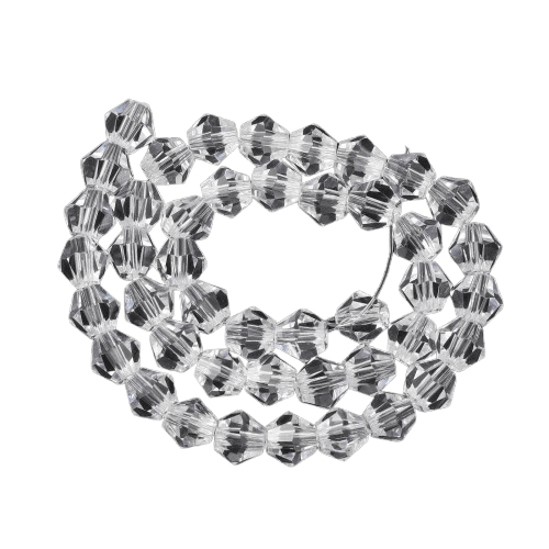 6mm Clear Bicone Beads