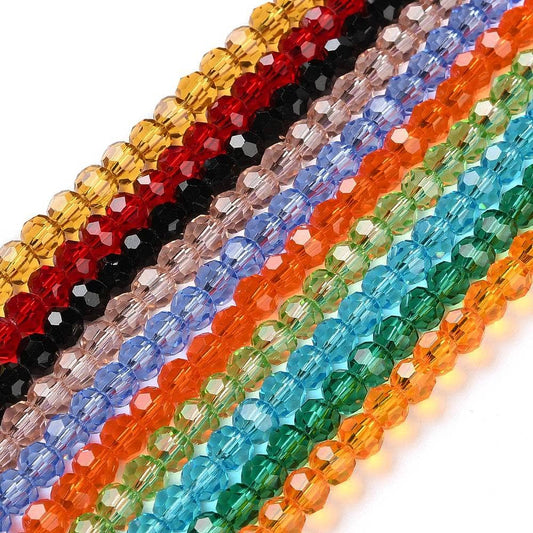 6mm Facetted Round Beads Transparent