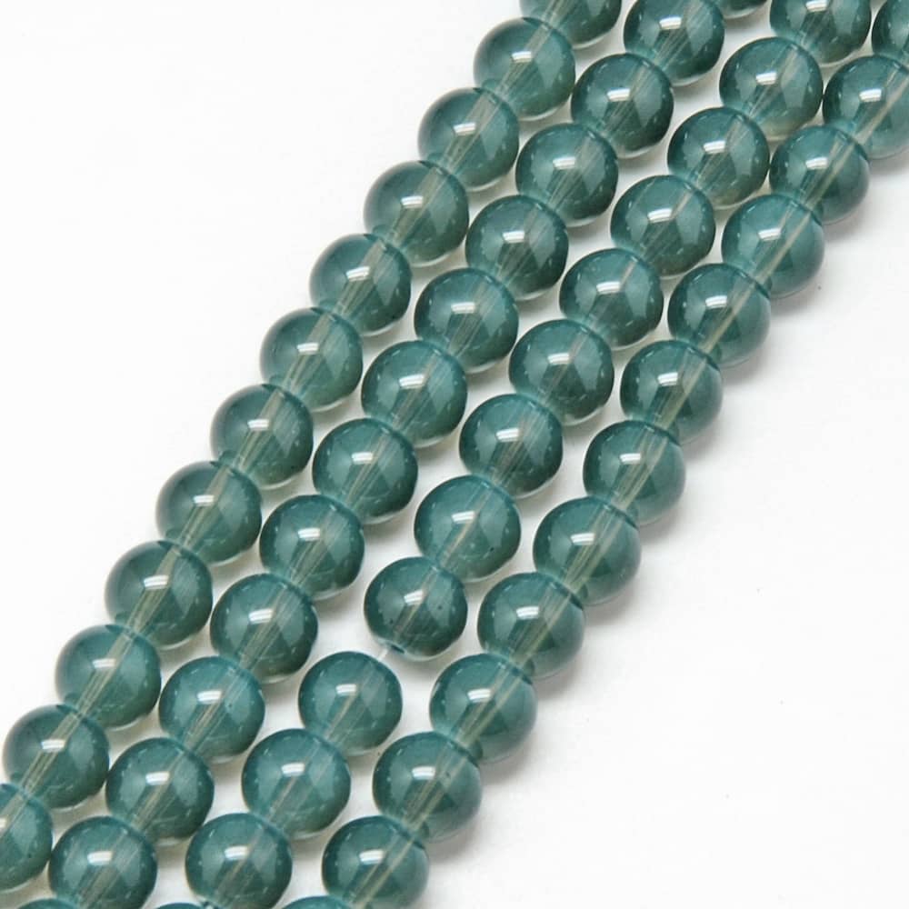 6mm Grey Opalite Imitation Glass Beads