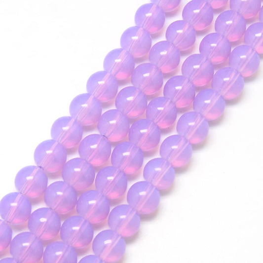 6mm Lilac Opalite Imitation Glass Beads