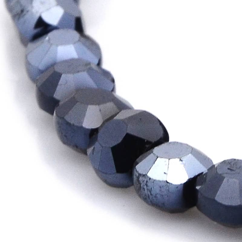 6mm Glass Hematite Coated Coin Beads