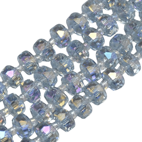 Flat Rainbow Electroplated Glass Beads