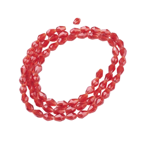 Facetted Teardrop Red