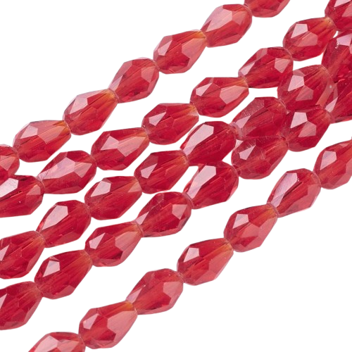 Facetted Teardrop Red