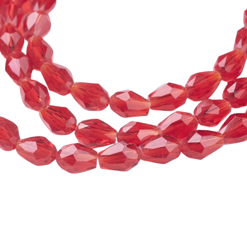 Facetted Teardrop Red