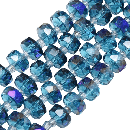 Flat Royal Blue Glass Beads