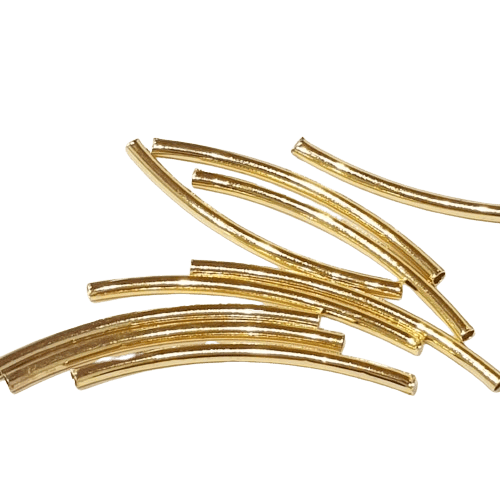 Gold Tube Spacer Beads - 35mm image 0