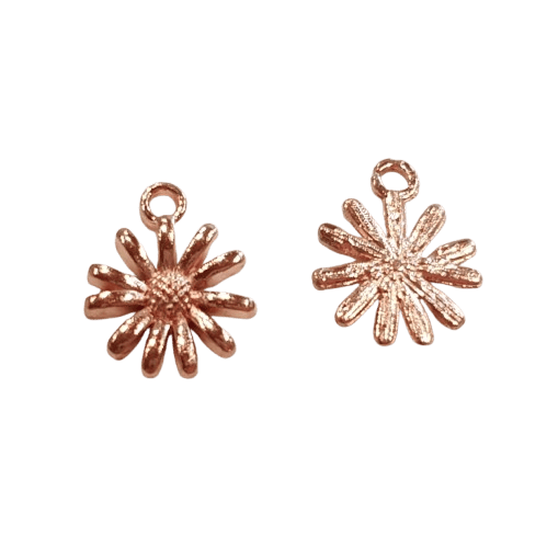 Rose Gold Tone Flower Charm image 0