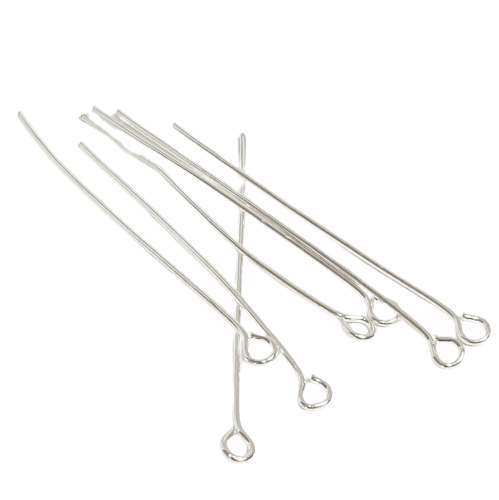 45mm Silver Plated Eye Pins image 0