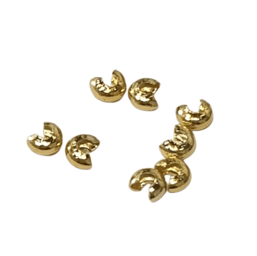 3mm gold tone crimp covers image 0