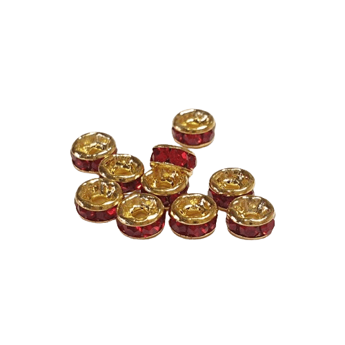 4mm Gold Plated Rhinestone Spacer Beads image 1