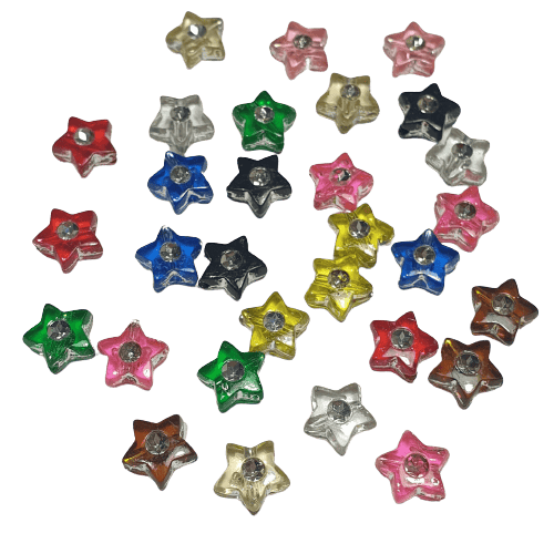 Transparent Coloured Star Dot Shaped Beads image 0