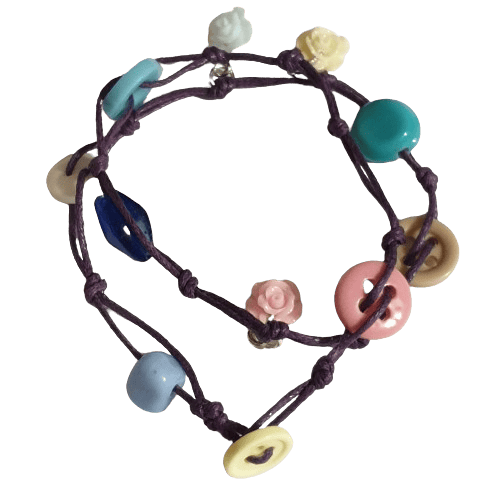 Make Your Own Cord Bead, Button and Charm Bracelet image 1