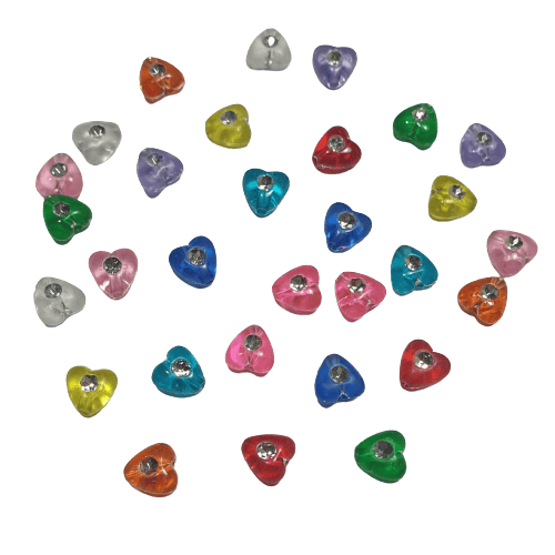 Transparent Coloured Heart Dot Shaped Beads image 0
