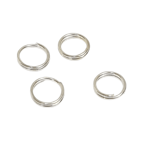 Silver tone split rings - 6mm image 0