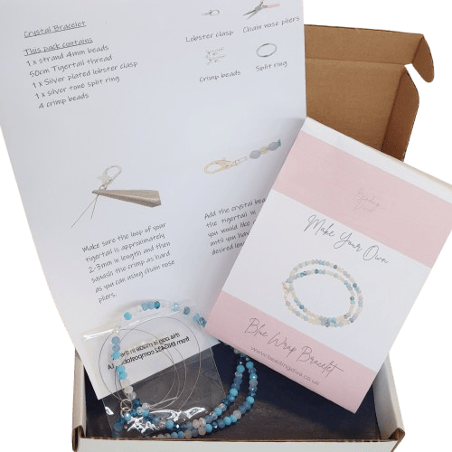 Make Your Own Double Wrap Bracelet Blue image 0