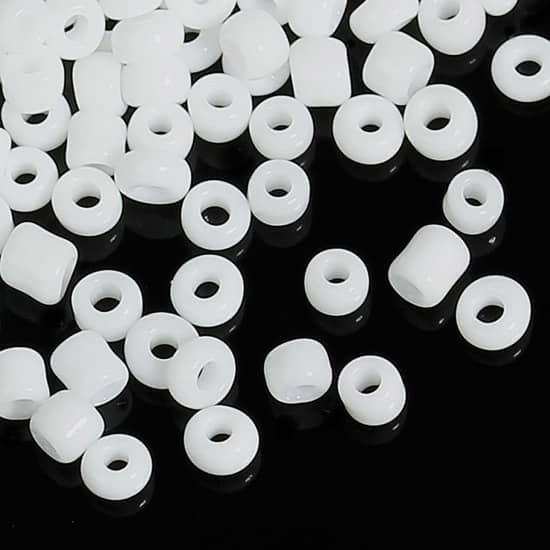 White Glass Seed Beads image 0