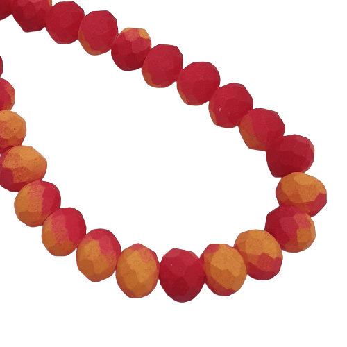 Red and Orange 8mm Glass Rondelles image 0