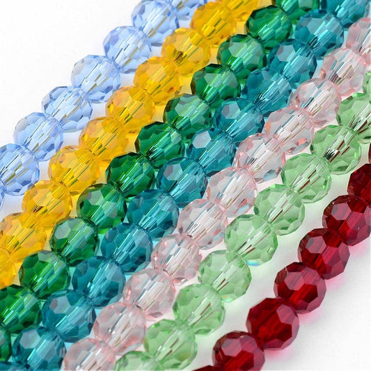 4mm Transparent Facetted Round Beads