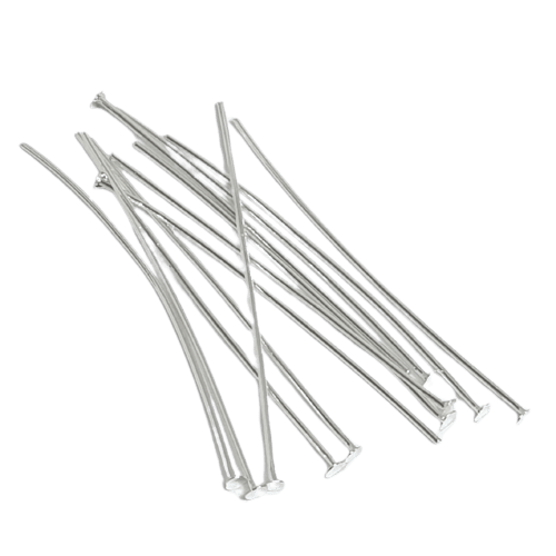 50mm Silver Plated Head Pins image 0