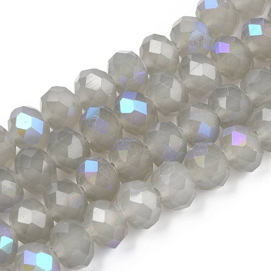 6mm Grey Opaque Rondelle Beads