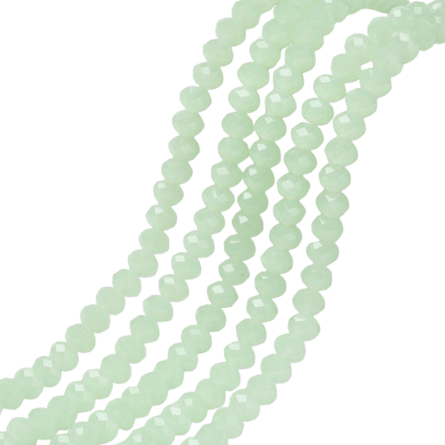 6mm Light Green Opaque Rondelle Beads