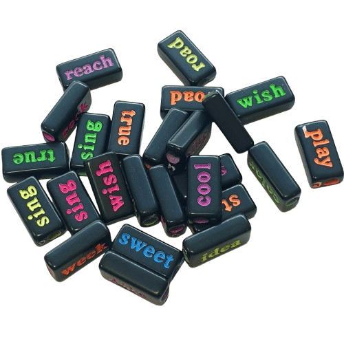 Mixed word beads - opaque
