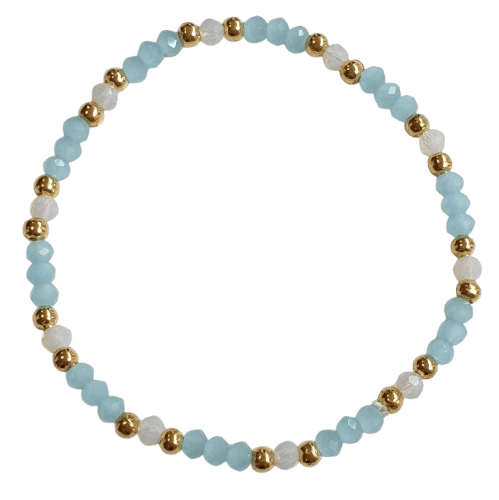 Aqua, white and gold mini make