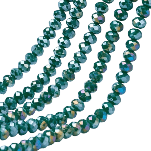 8mm Dark Green AB Rondelles
