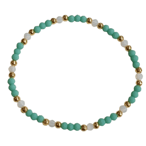 Teal, white and gold mini make