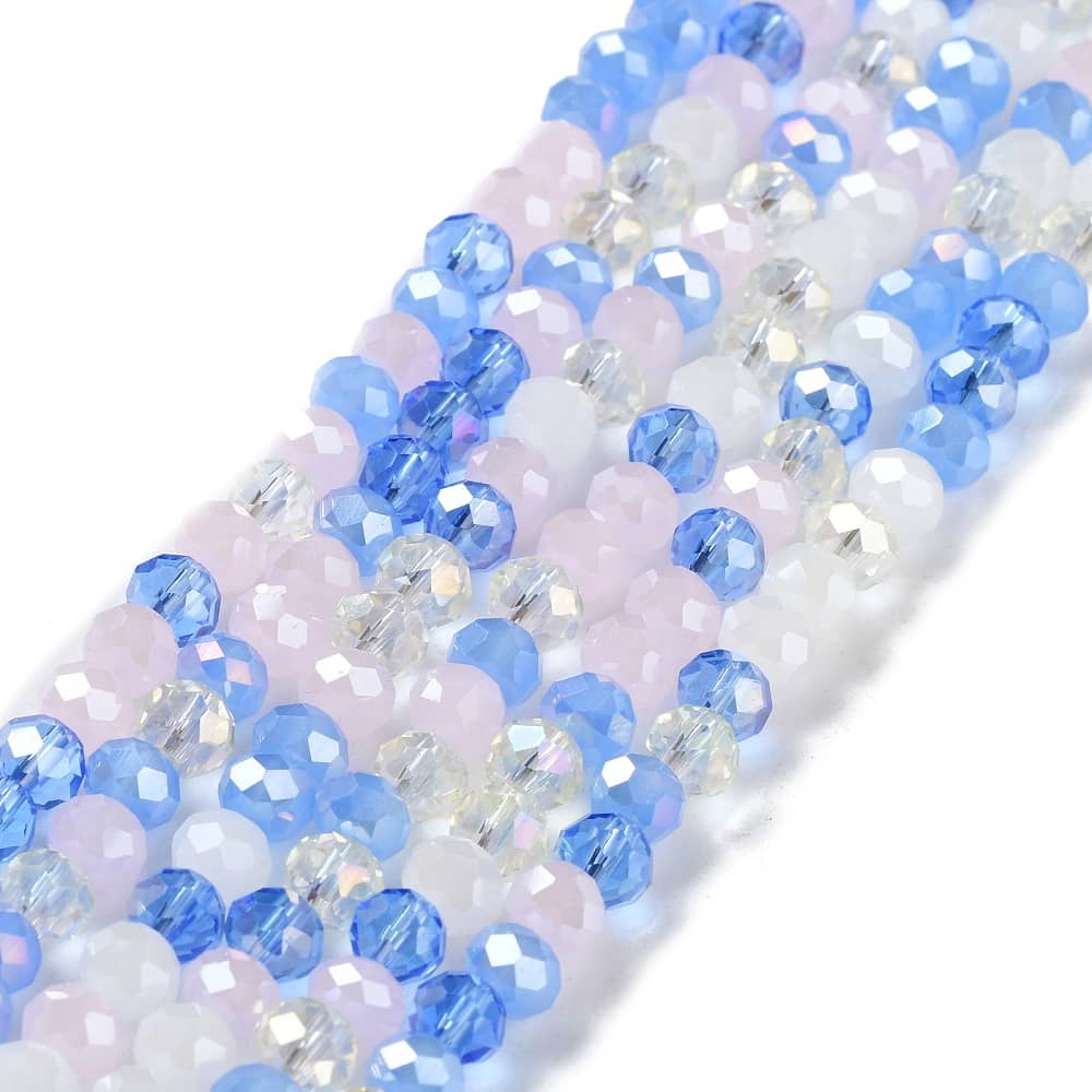 Mixed Light Blue Rondelle Strands