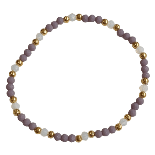 Violet, white and gold mini make