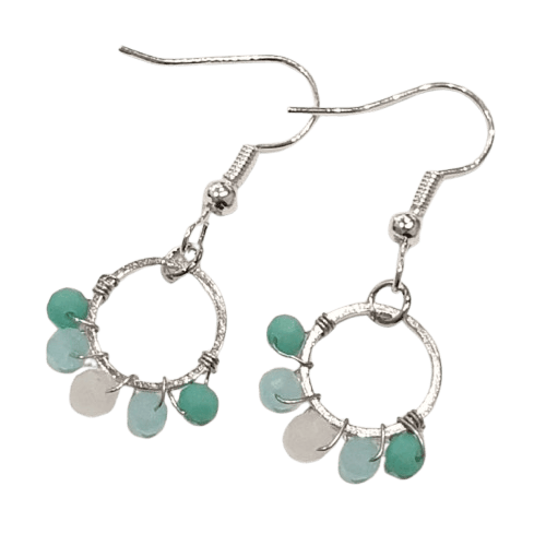 Wire Wrapped Hoop Drop Earrings