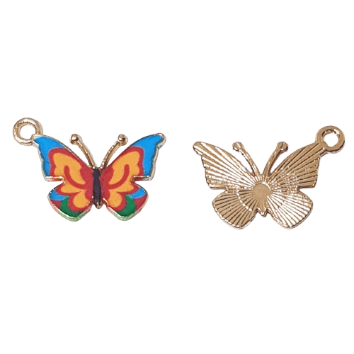 Enamel Colourful Butterfly Charm image 0